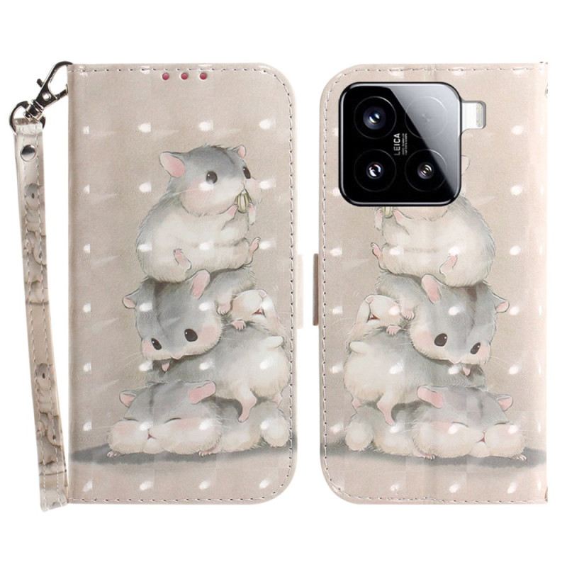 Fliptok Xiaomi 15 Hörcsög Mintás Nyakpánt