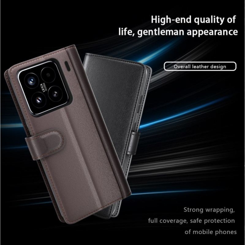 Fliptok Xiaomi 15 Valódi Bőr