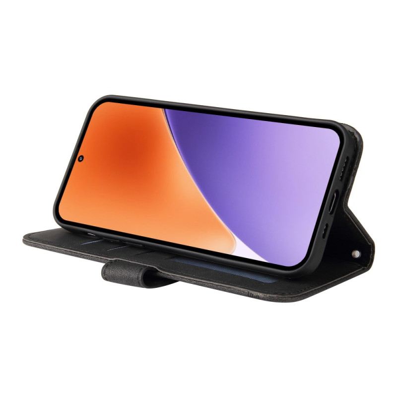 Kinyitható Bőrtok Xiaomi 15 Dekoratív Szegecs És Pánt