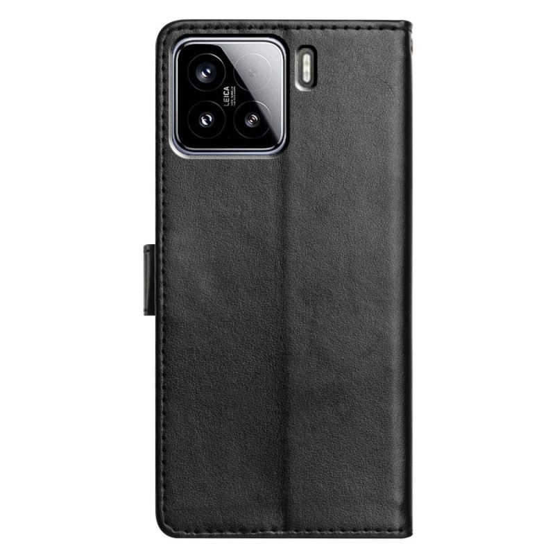 Kinyitható Tokok Xiaomi 15 Egyszínű Műbőr Szíj