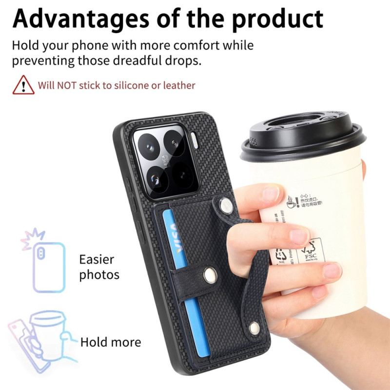 Mobiltelefon Tokok Xiaomi 15 Szénszálas Kártyatartó És Szíj