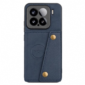 Tok Xiaomi 15 Bőrhatású Kártyatartóval És Állvánnyal