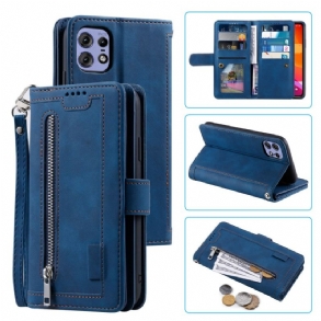 Bőrtok Motorola Edge 50 Pro 9 Kártyatartó És Cipzáras Zseb