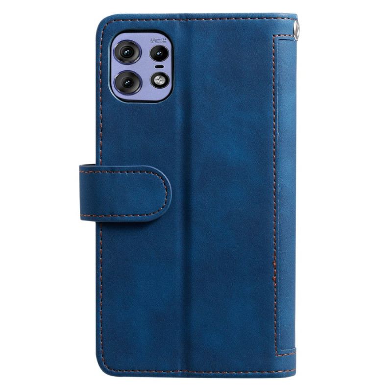 Bőrtok Motorola Edge 50 Pro 9 Kártyatartó És Cipzáras Zseb