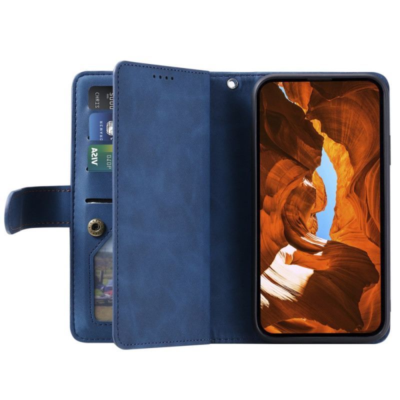 Bőrtok Motorola Edge 50 Pro 9 Kártyatartó És Cipzáras Zseb