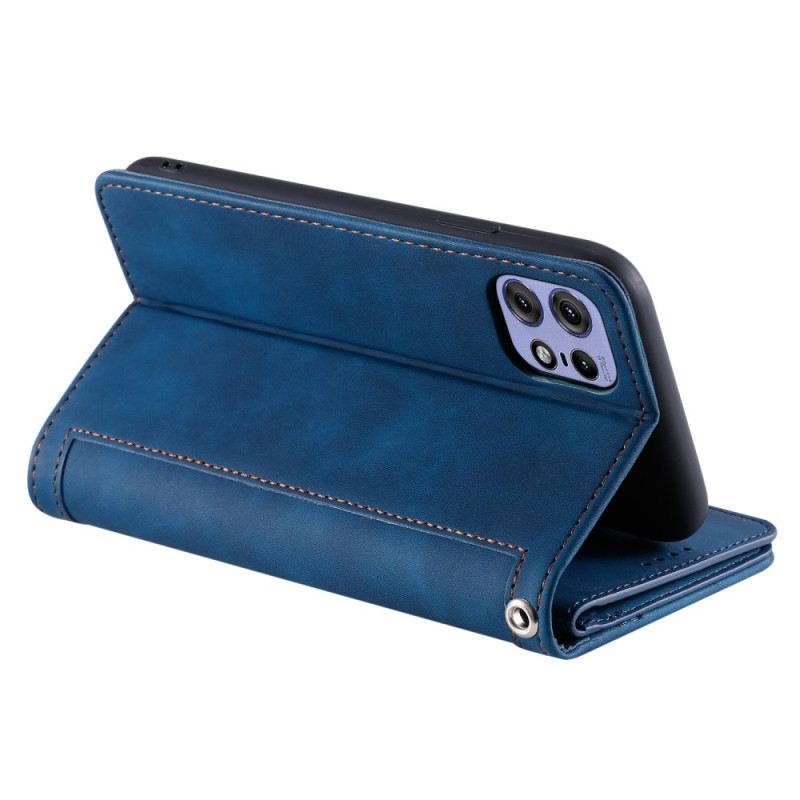 Bőrtok Motorola Edge 50 Pro 9 Kártyatartó És Cipzáras Zseb