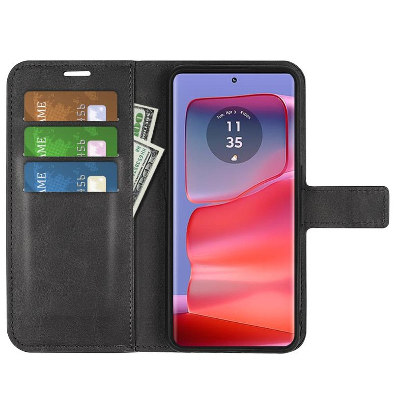 Bőrtok Motorola Edge 50 Pro Bőr Stílus