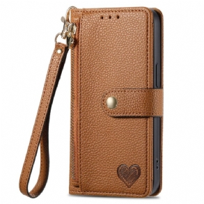 Bőrtok Motorola Edge 50 Pro Cipzáras Zseb És Rfid Védelem