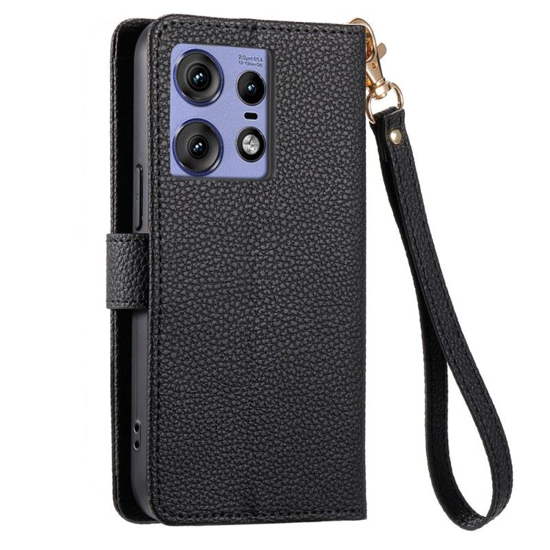 Bőrtok Motorola Edge 50 Pro Cipzáras Zseb És Rfid Védelem