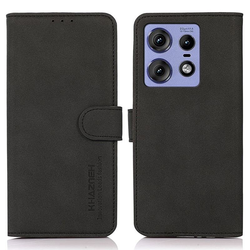 Bőrtok Motorola Edge 50 Pro Khazneh Velúr Hatás