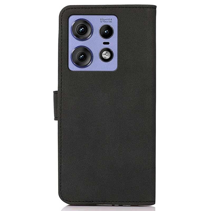 Bőrtok Motorola Edge 50 Pro Khazneh Velúr Hatás