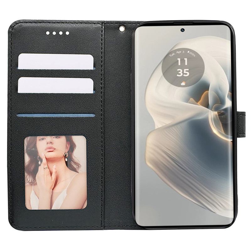 Bőrtok Motorola Edge 50 Pro Kocka Fríz