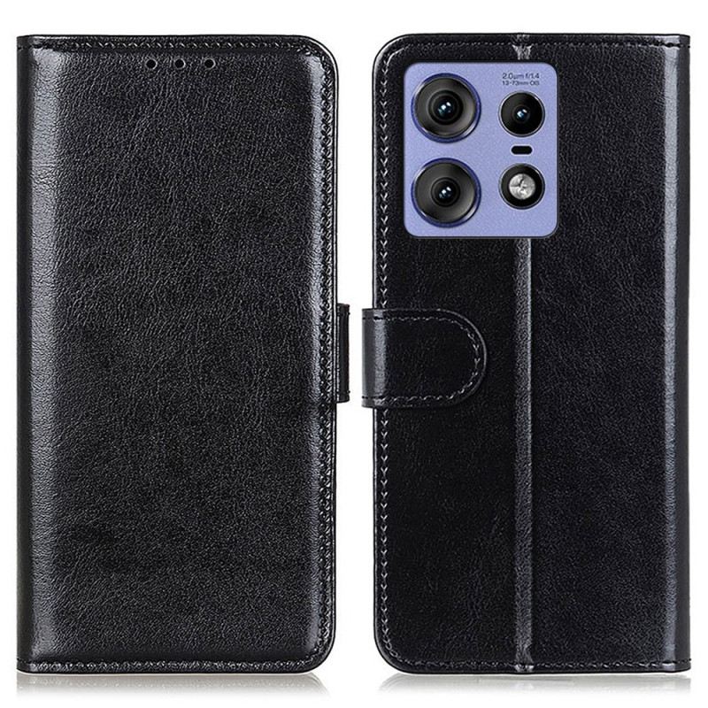 Bőrtok Motorola Edge 50 Pro Lakkbőr Utánzat