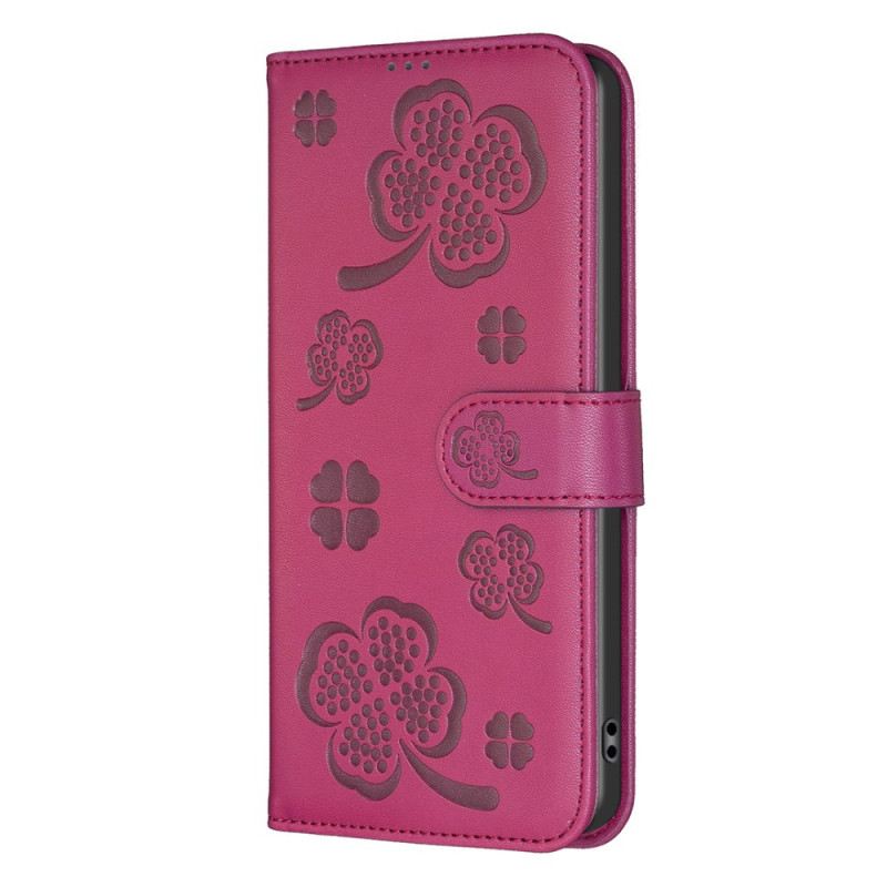 Bőrtok Motorola Edge 50 Pro Lóhere Minta