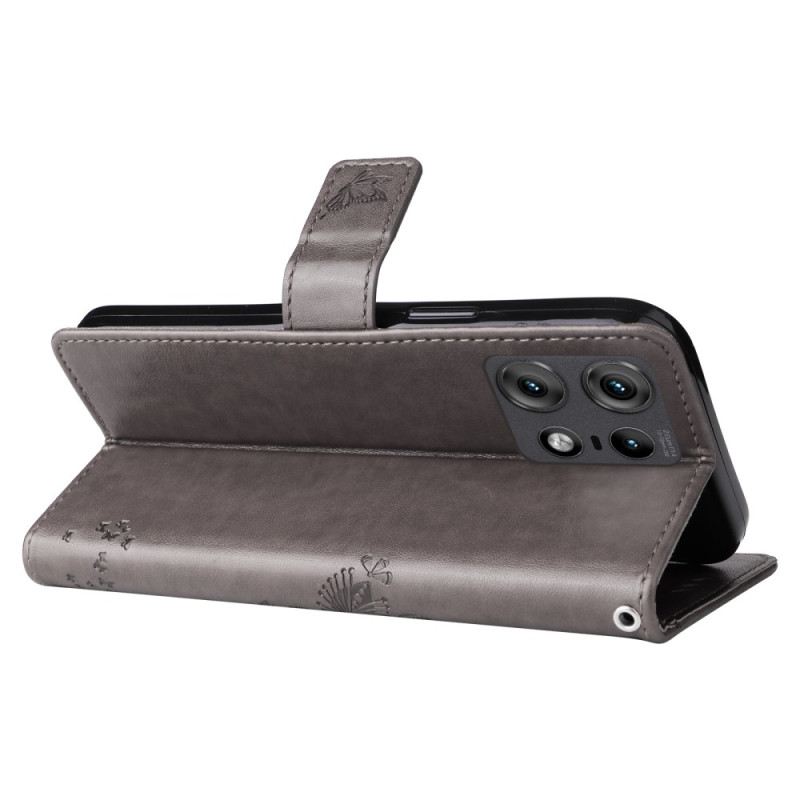 Bőrtok Motorola Edge 50 Pro Macska És Fa