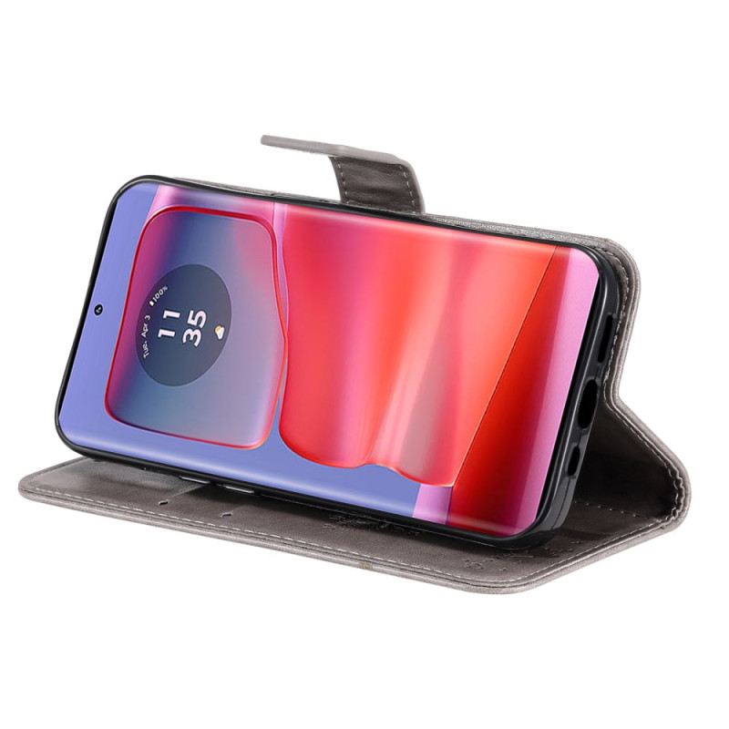 Bőrtok Motorola Edge 50 Pro Macska És Fa