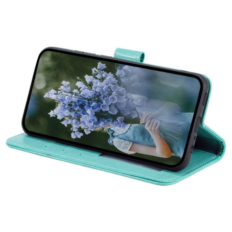 Bőrtok Motorola Edge 50 Pro Mandala Nap Szíjjal