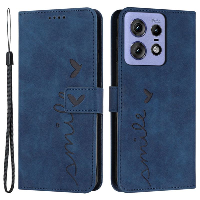 Bőrtok Motorola Edge 50 Pro Mosolyogj