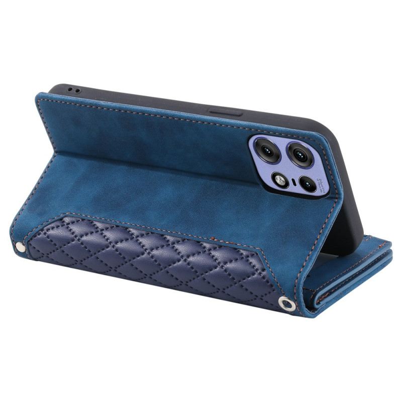 Bőrtok Motorola Edge 50 Pro Párnázott Cipzáras Zseb