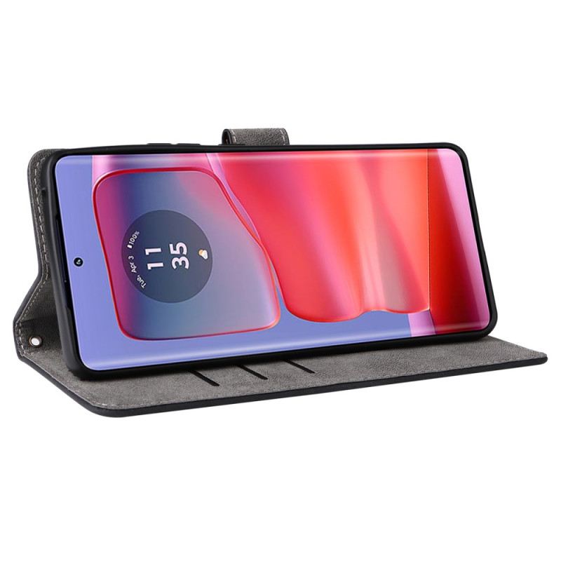 Bőrtok Motorola Edge 50 Pro Velúr Hatású Rfid Védelem