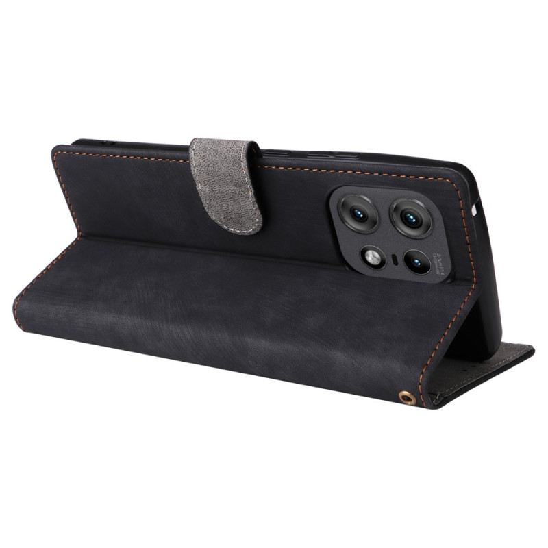 Bőrtok Motorola Edge 50 Pro Velúr Hatású Rfid Védelem