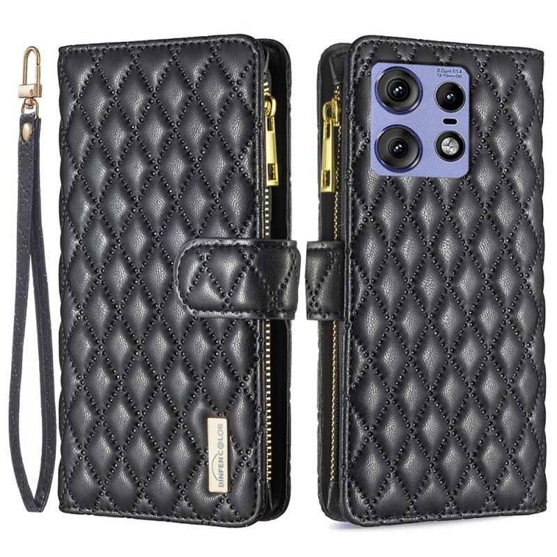 Fliptok Motorola Edge 50 Pro Binfen Szín Steppelt Érme Pénztárca