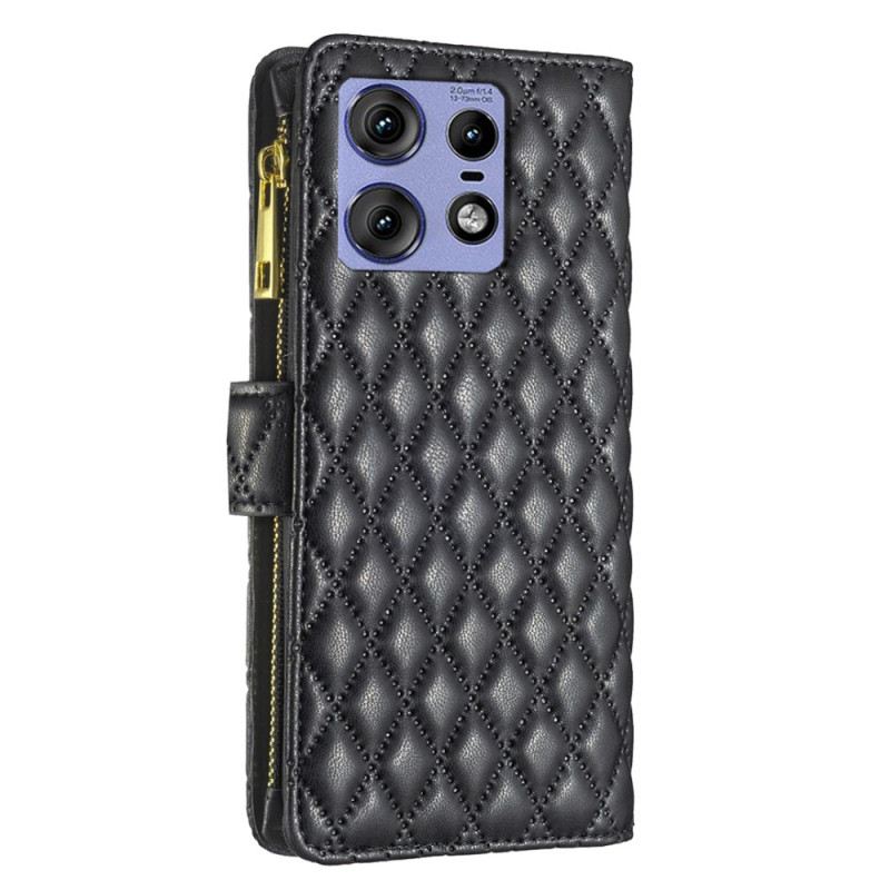 Fliptok Motorola Edge 50 Pro Binfen Szín Steppelt Érme Pénztárca