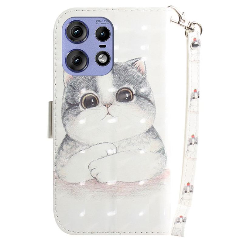 Fliptok Motorola Edge 50 Pro Macska És Eper Szíjjal