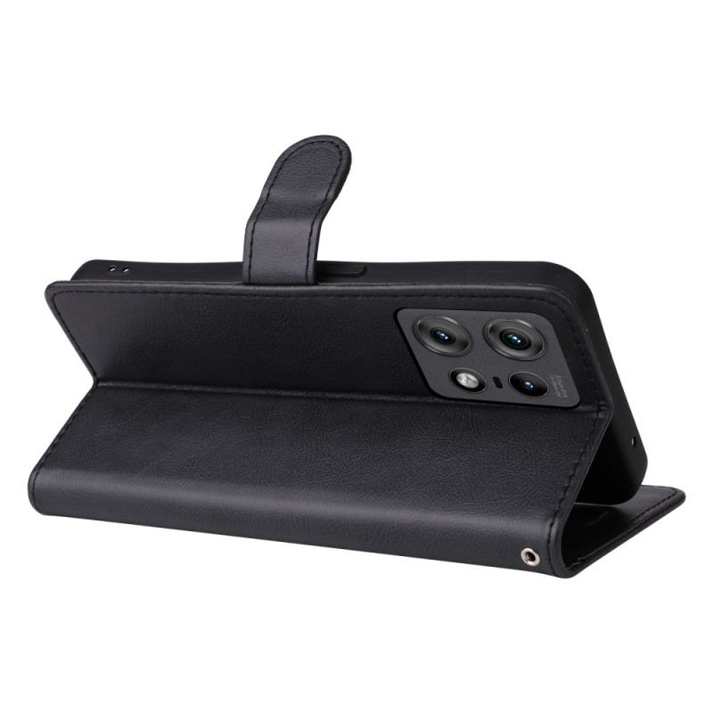 Fliptok Motorola Edge 50 Pro Sima Műbőr Szíjjal