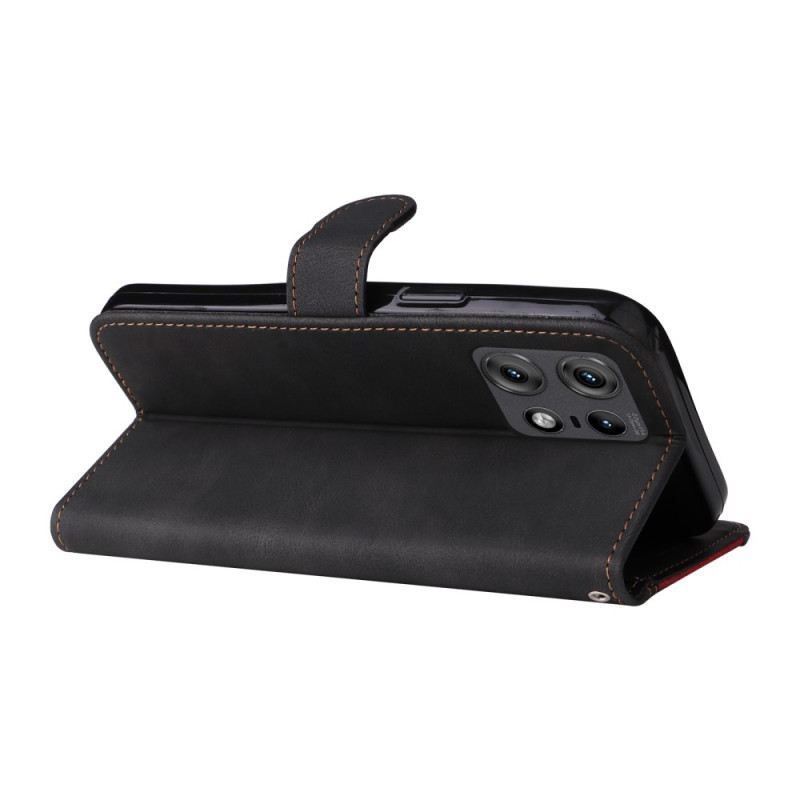 Kinyitható Bőrtok Motorola Edge 50 Pro Háromszínű Szíjjal