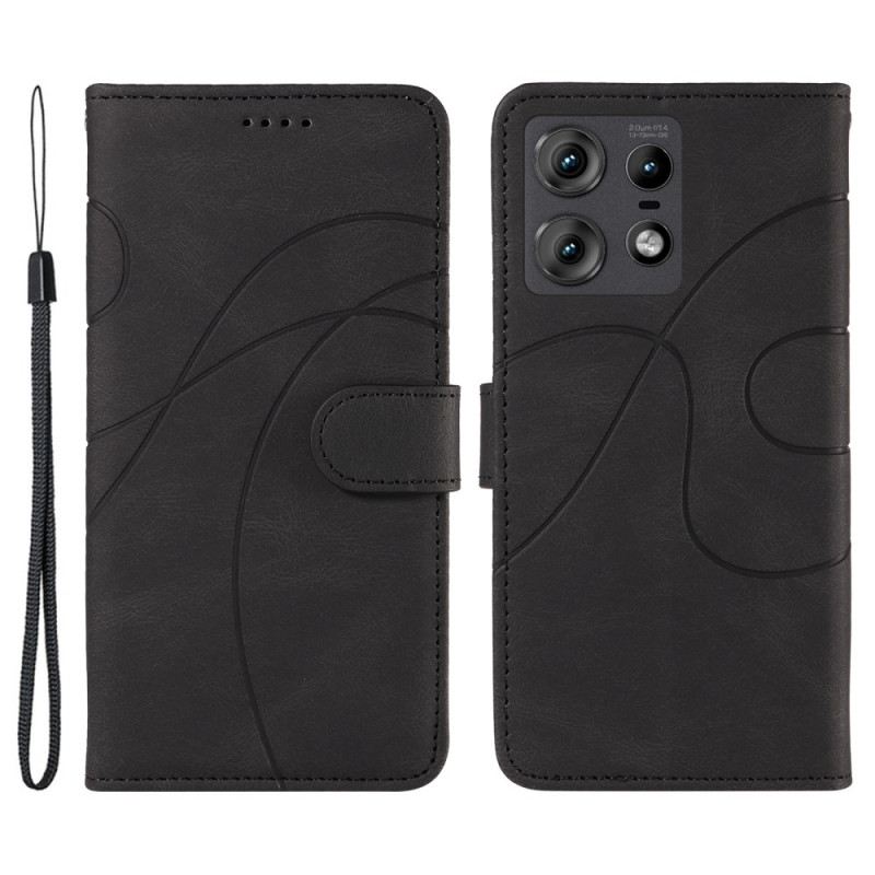 Kinyitható Bőrtok Motorola Edge 50 Pro Hullámos Vonal