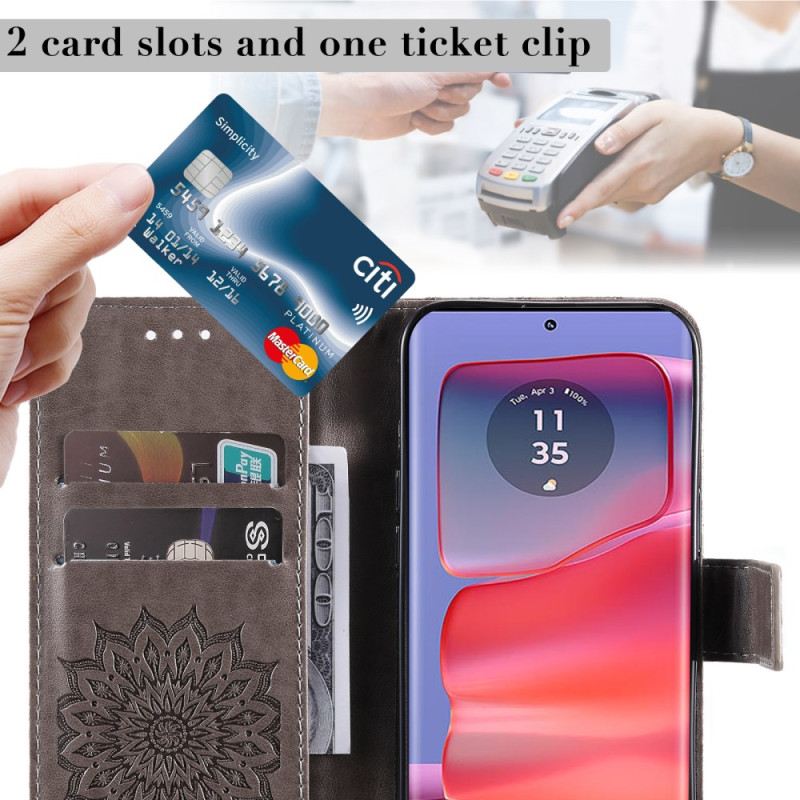 Kinyitható Bőrtok Motorola Edge 50 Pro Napmandala