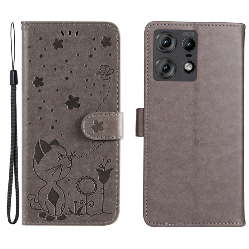 Kinyitható Tokok Motorola Edge 50 Pro Macska És Méhecske