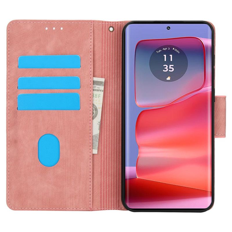 Kinyitható Tokok Motorola Edge 50 Pro Virágmintás Szíj