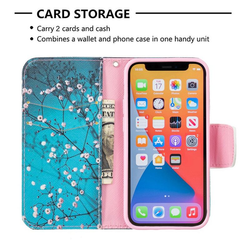 Fliptok / Bőrtok iPhone 13 Mini Virágzó Ág