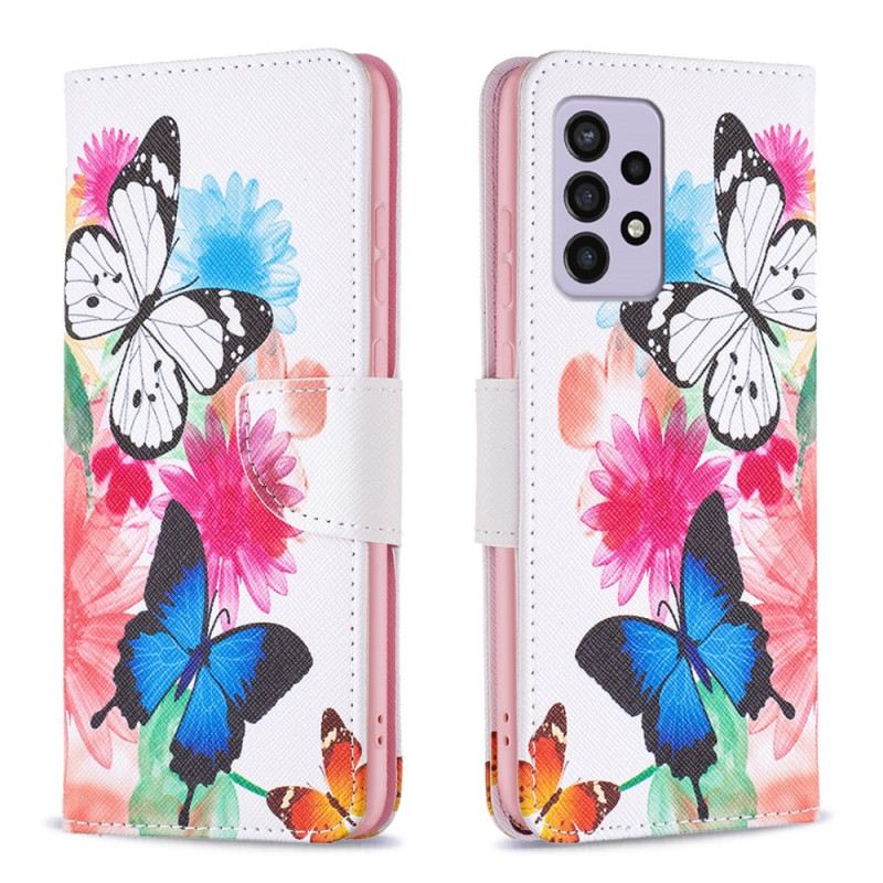 Fliptok / Bőrtok Samsung Galaxy A33 5G Nagyszerű Pillangók