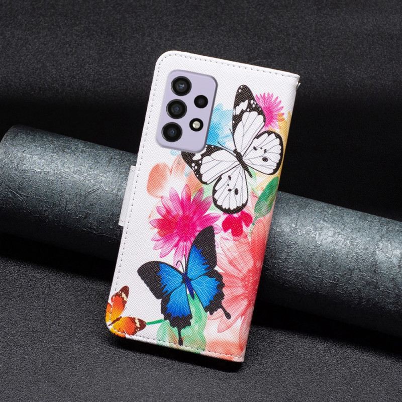 Fliptok / Bőrtok Samsung Galaxy A33 5G Nagyszerű Pillangók