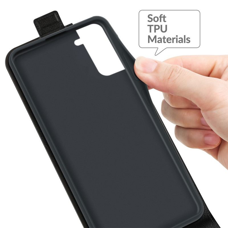 Fliptok / Bőrtok Samsung Galaxy S22 5G Bőr Hatású Függőleges Szárny