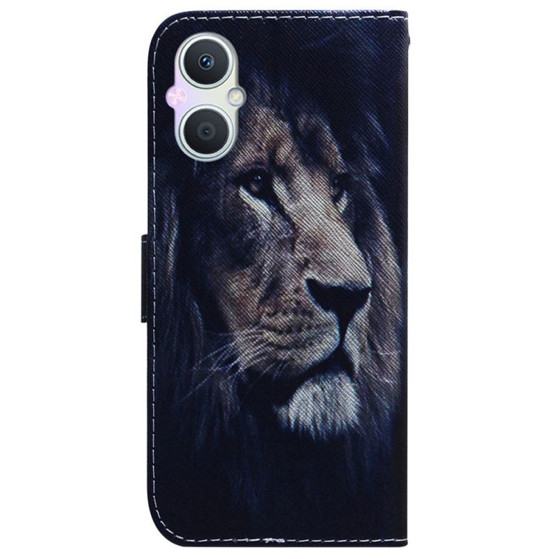 Fliptok / Bőrtok Oppo Reno 8 Lite Álmodozó-oroszlán