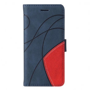 Bőrtok Xiaomi 14t Pro Kéttónusú Hullámos Vonalak
