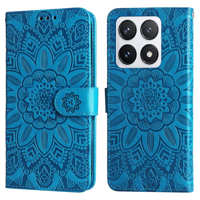 Bőrtok Xiaomi 14t Pro Mandala Minta Pánttal
