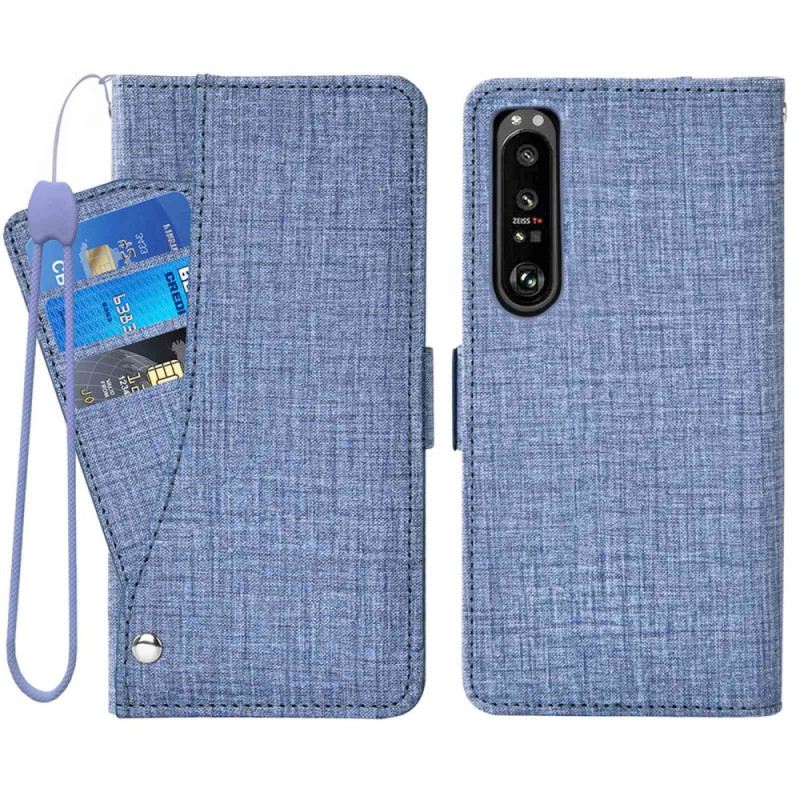 Fliptok / Bőrtok Sony Xperia 1 IV Farmer Forgatható Kártyatartóval