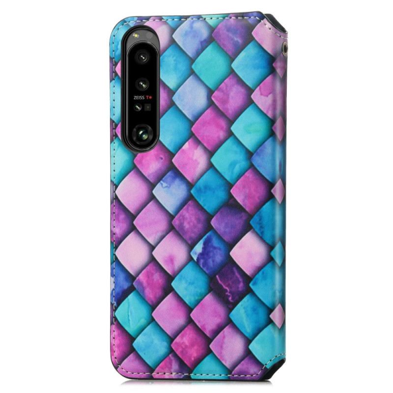 Fliptok Sony Xperia 1 IV Bőrtok Caseno Rfid Kialakítás