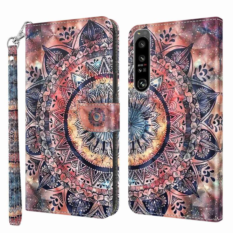 Fliptok Sony Xperia 1 IV szíjjal Színes Pántos Mandala