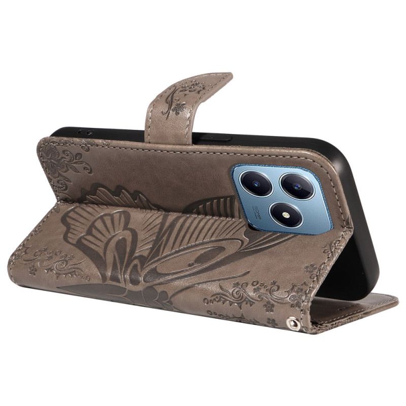 Bőrtok Realme C61 Grafikus Pillangó