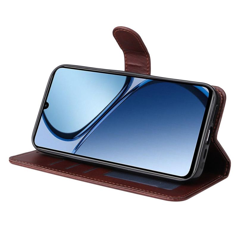 Kinyitható Tokok Realme C61 Bőr Hatású Egyszínű