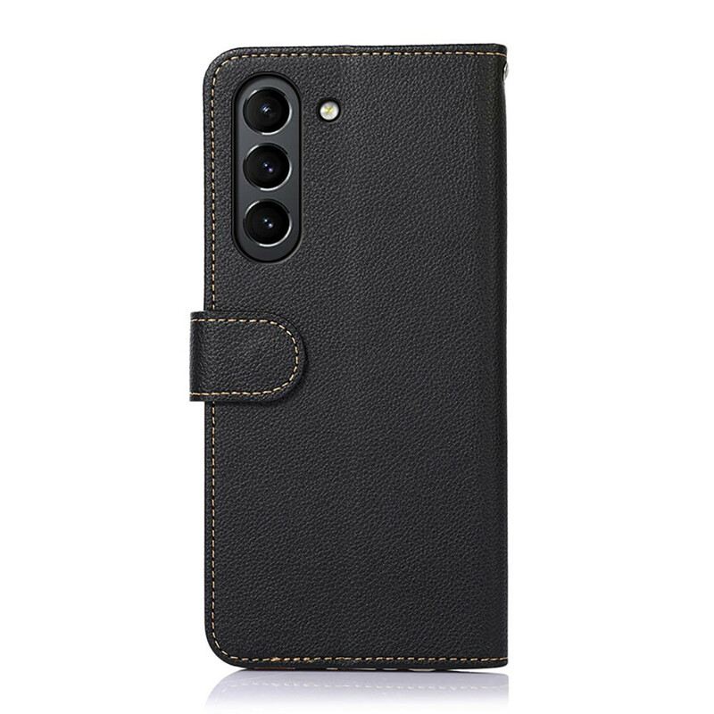Kinyitható Tokok Samsung Galaxy S21 FE Licsi Stílusú Rfid Khazneh