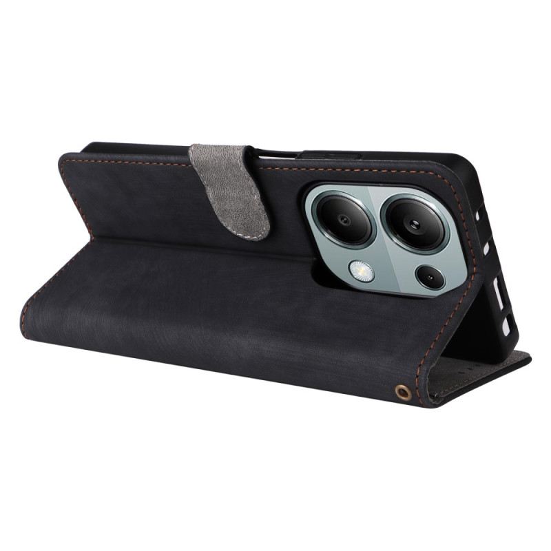 Bőrtok Xiaomi Redmi Note 14s Csuklópánttal És Rfid-védelemmel