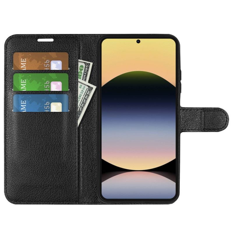 Fliptok Xiaomi Redmi Note 14s Klasszikus Licsi Műbőr