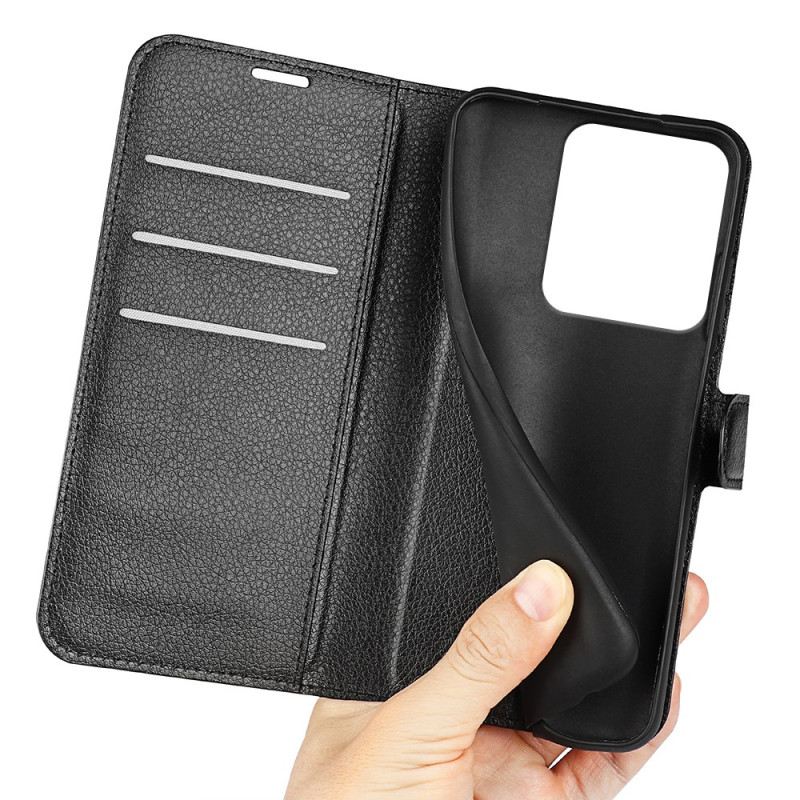 Fliptok Xiaomi Redmi Note 14s Klasszikus Licsi Műbőr